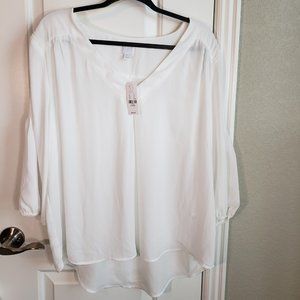 New York & Company Pullover 3/4 Sleeve Blouse NWT XL